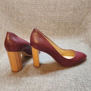 M Gemi Mandorla Maroon/Wood Block Heel size 39/8.5